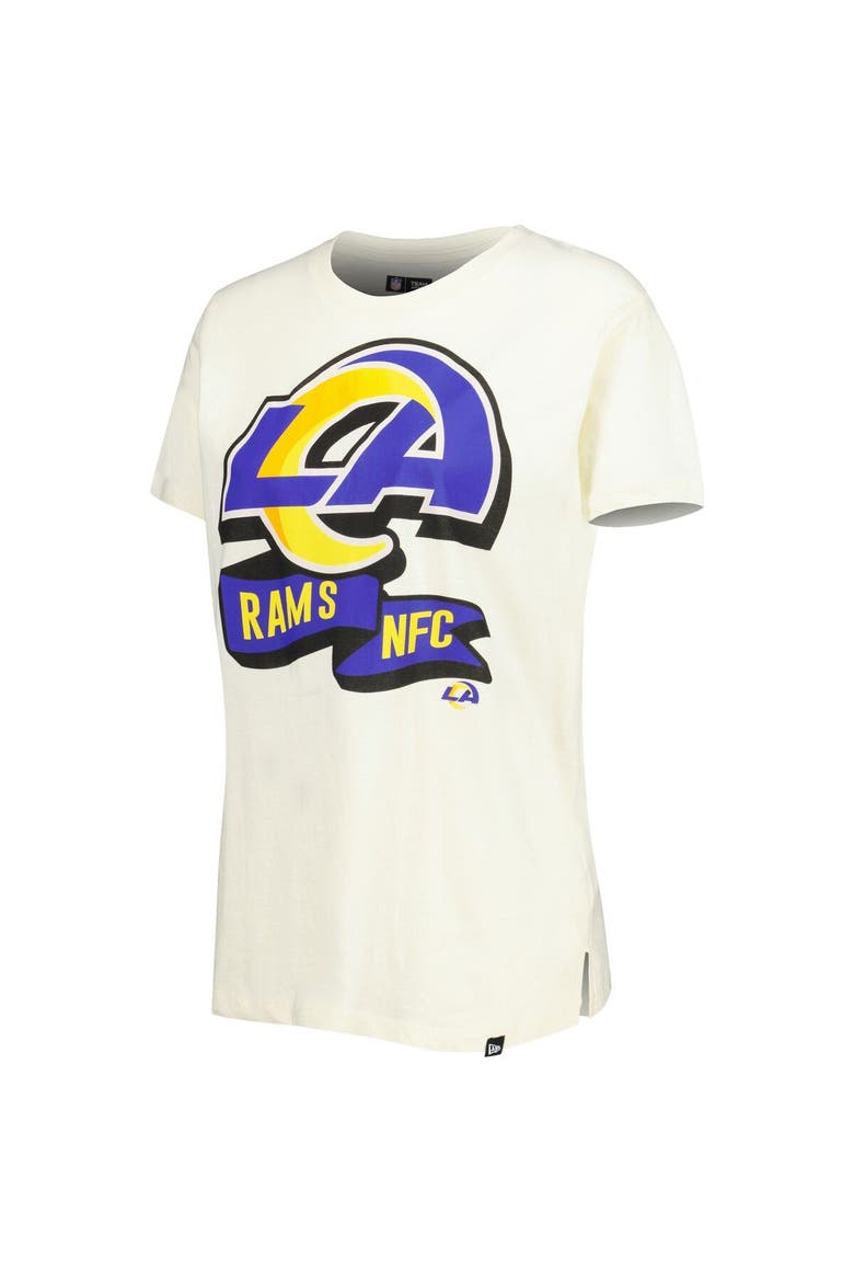 Women's New Era Cream Los Angeles Rams Chrome Sideline T-Shirt, Alternate, color, Cream