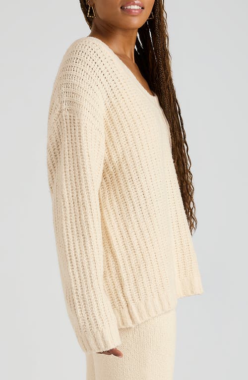 Florence By Mills Open Stitch V-neck Pullover In White