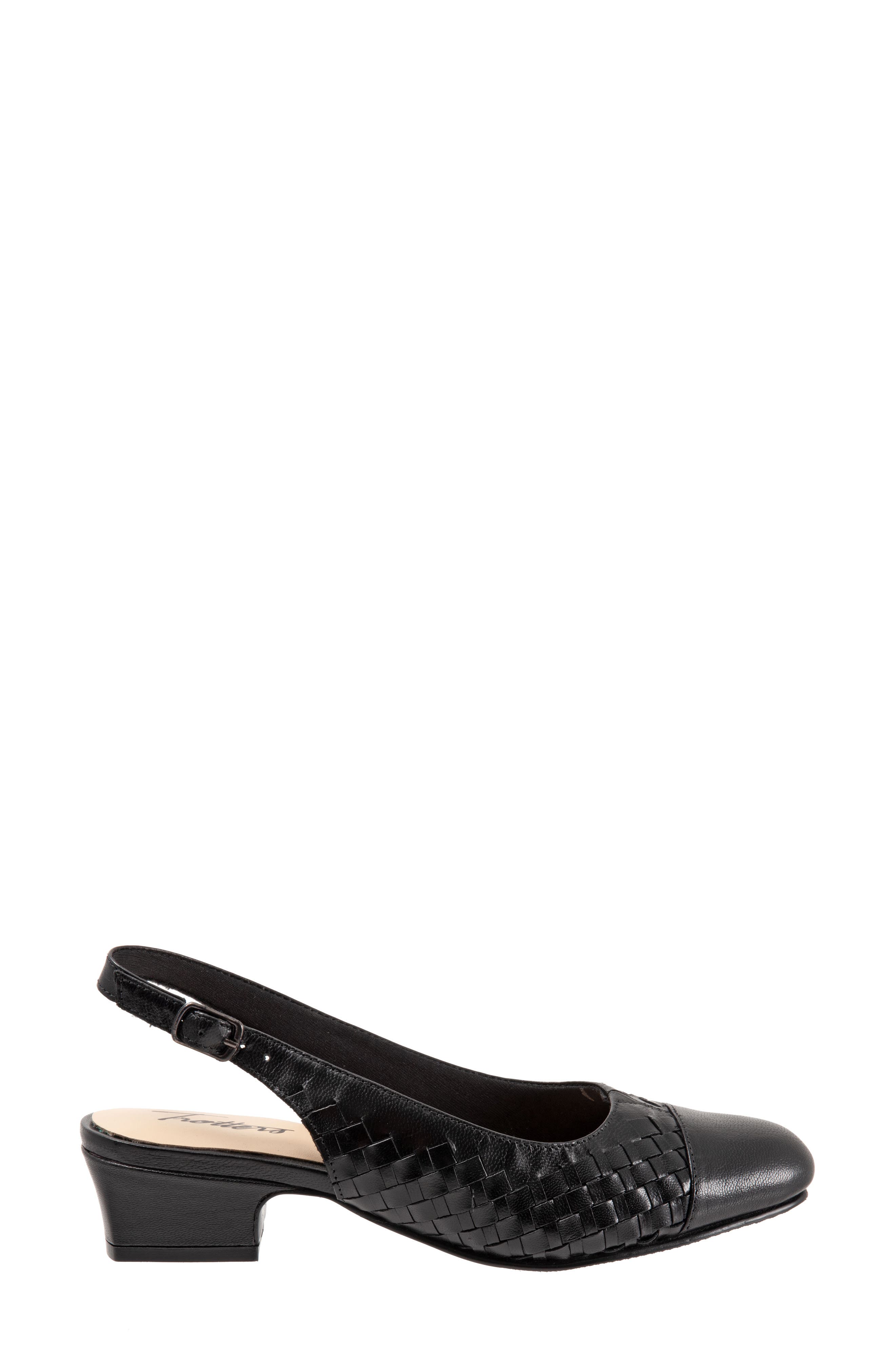 Trotters Dea Woven Slingback Pump, Alternate, color, Black