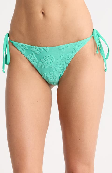 Mia Textured Side Tie Swim Briefs
