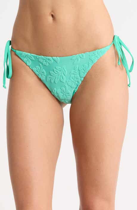 Mia Textured Side Tie Swim Briefs
