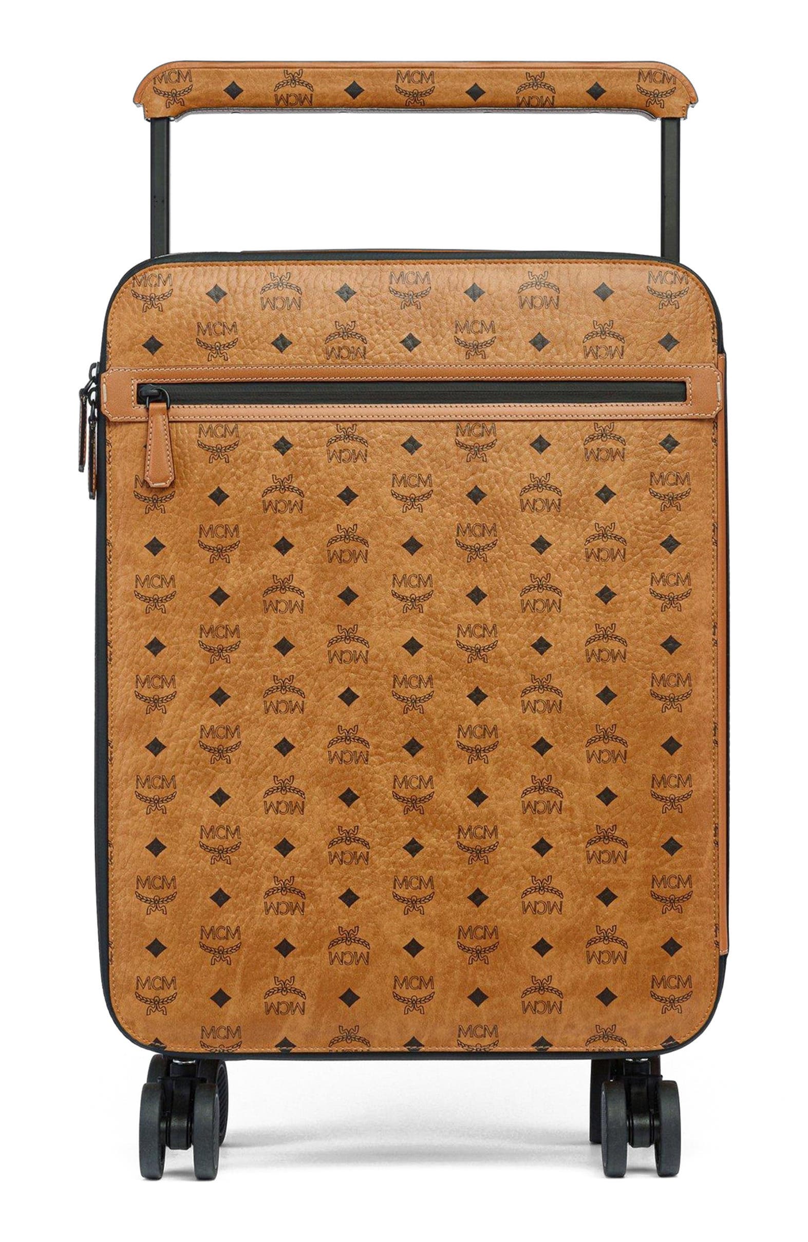 MCM Ottomar Cabin Trolley in Visetos, Alternate, color, Cognac