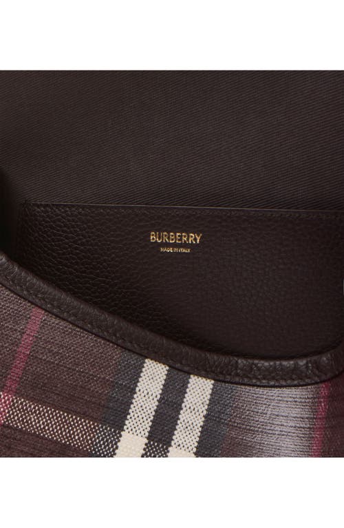 Burberry Womens Mahogany Highlands Check Cotton-blend Cross-body Bag In Brown