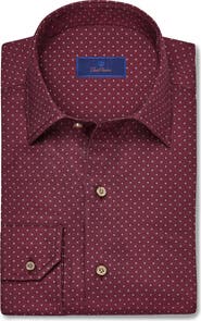 David Donahue Micro Print Sport Shirt