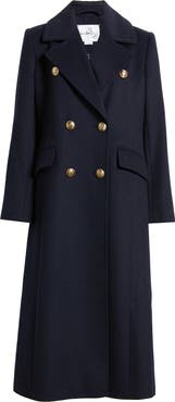 Sam Edelman Doubled Breasted Wool Blend Military Coat