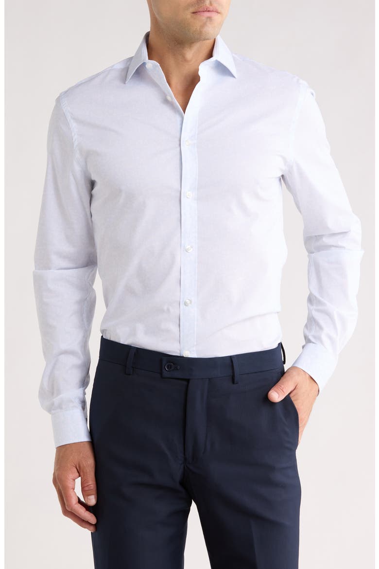 Slim Fit Solid Quick Wicking Stretch Dress Shirt, Main, color, POWDER BLUE