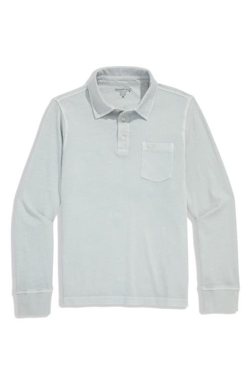 Vineyard Vines Kids' Surf Long Sleeve Cotton Polo In Gray