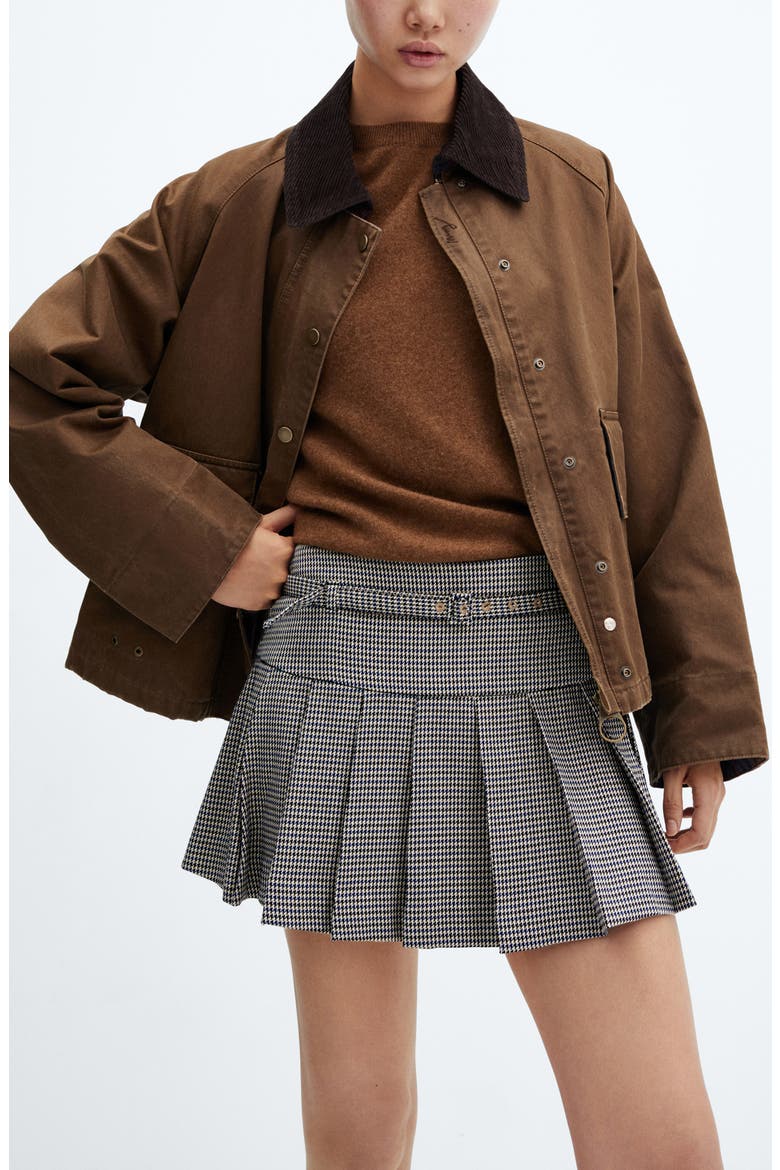 Houndstooth Belted Miniskirt, Alternate, color, BLUE
