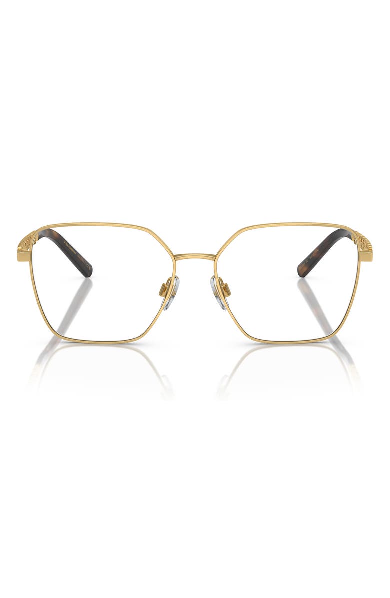 Dolce&Gabbana 56mm Square Optical Glasses, Main, color, Gold / Demo Lens