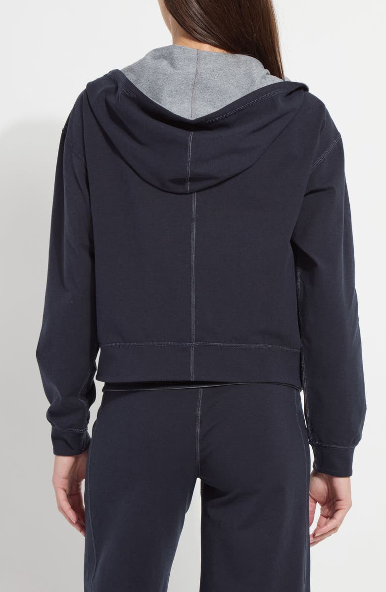 Lysse Jovie Reversible Zip Hoodie, Alternate, color, True Navy/ Grey Melange