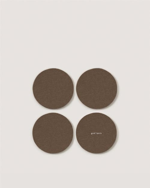 Graf & Lantz Graf Lantz Bierfilzl Merino Wool Round Coaster Solid 4 Pack In Brown