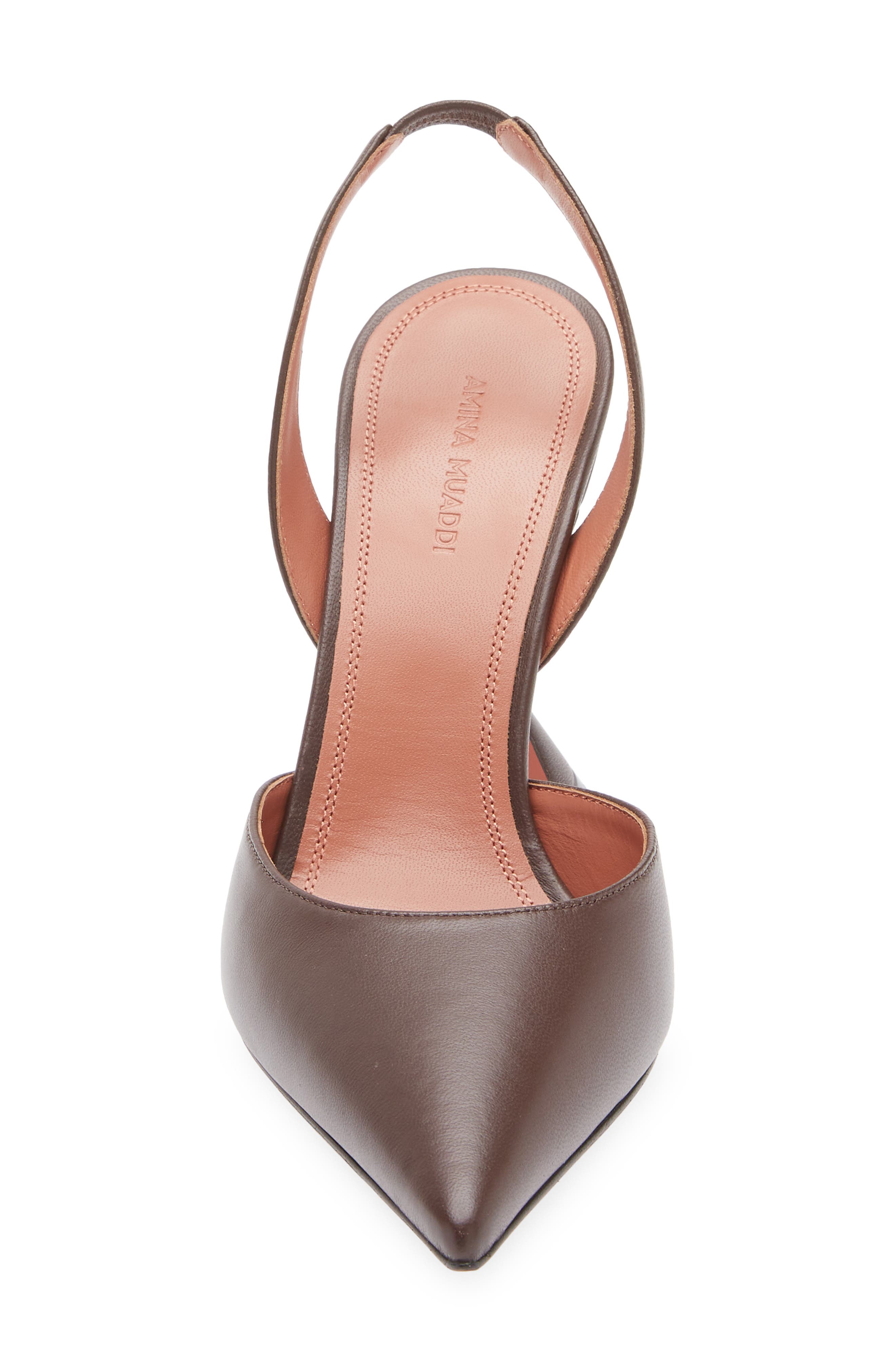 Amina Muaddi Holli Slingback Pump, Alternate, color, Coffee Nappa