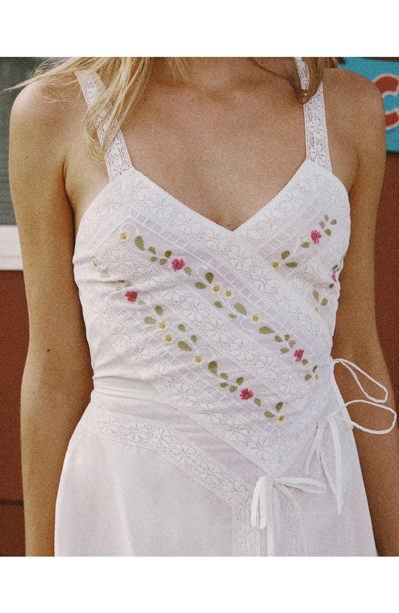 NASTY GAL Lace Mix Bow Mini Dress, Alternate, color, White