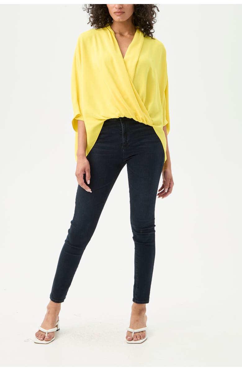 Trina Turk Concourse Oversized Surplice Top, Main, color, Lavandou Lemon