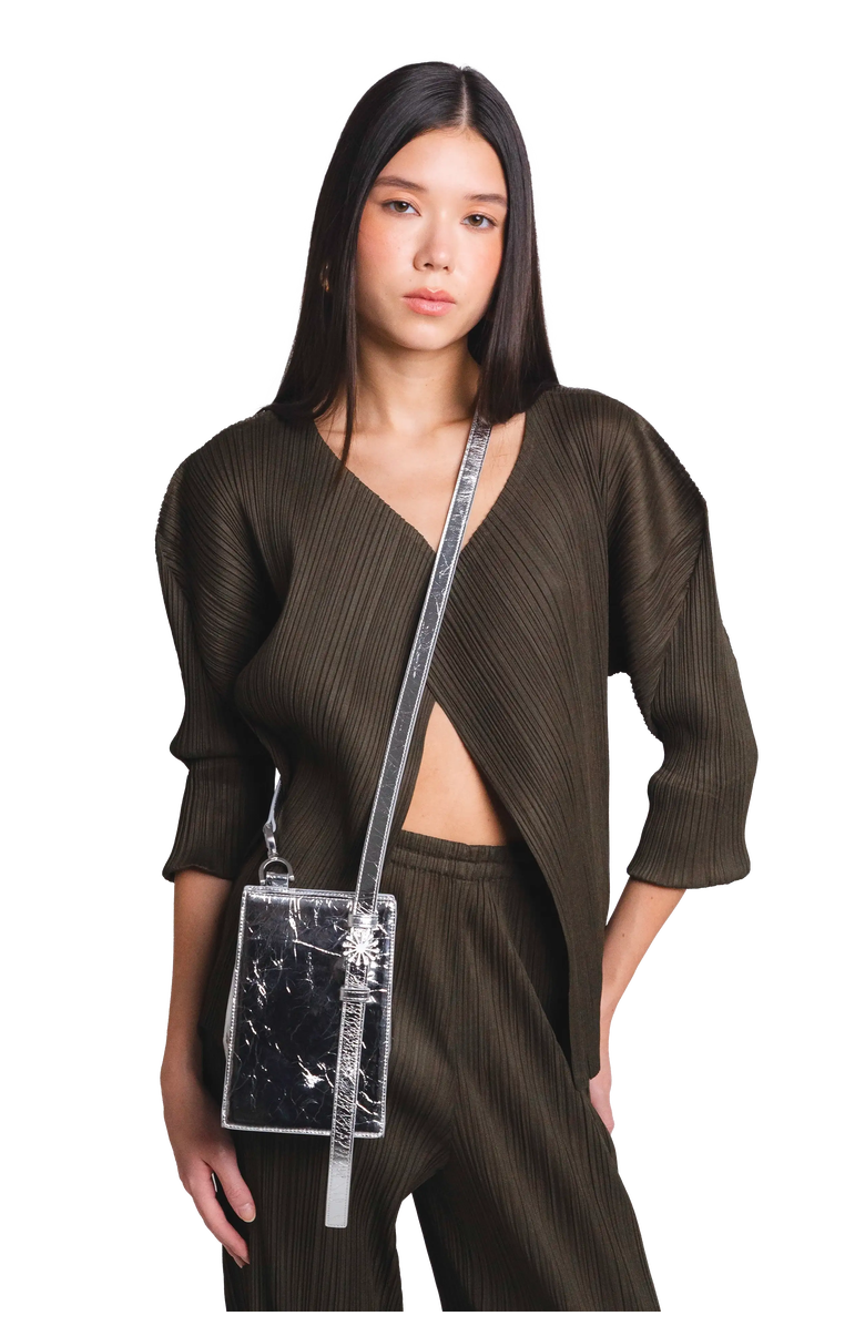 Esthera 1PM Leather Crossbody Bag, Alternate, color, Silver