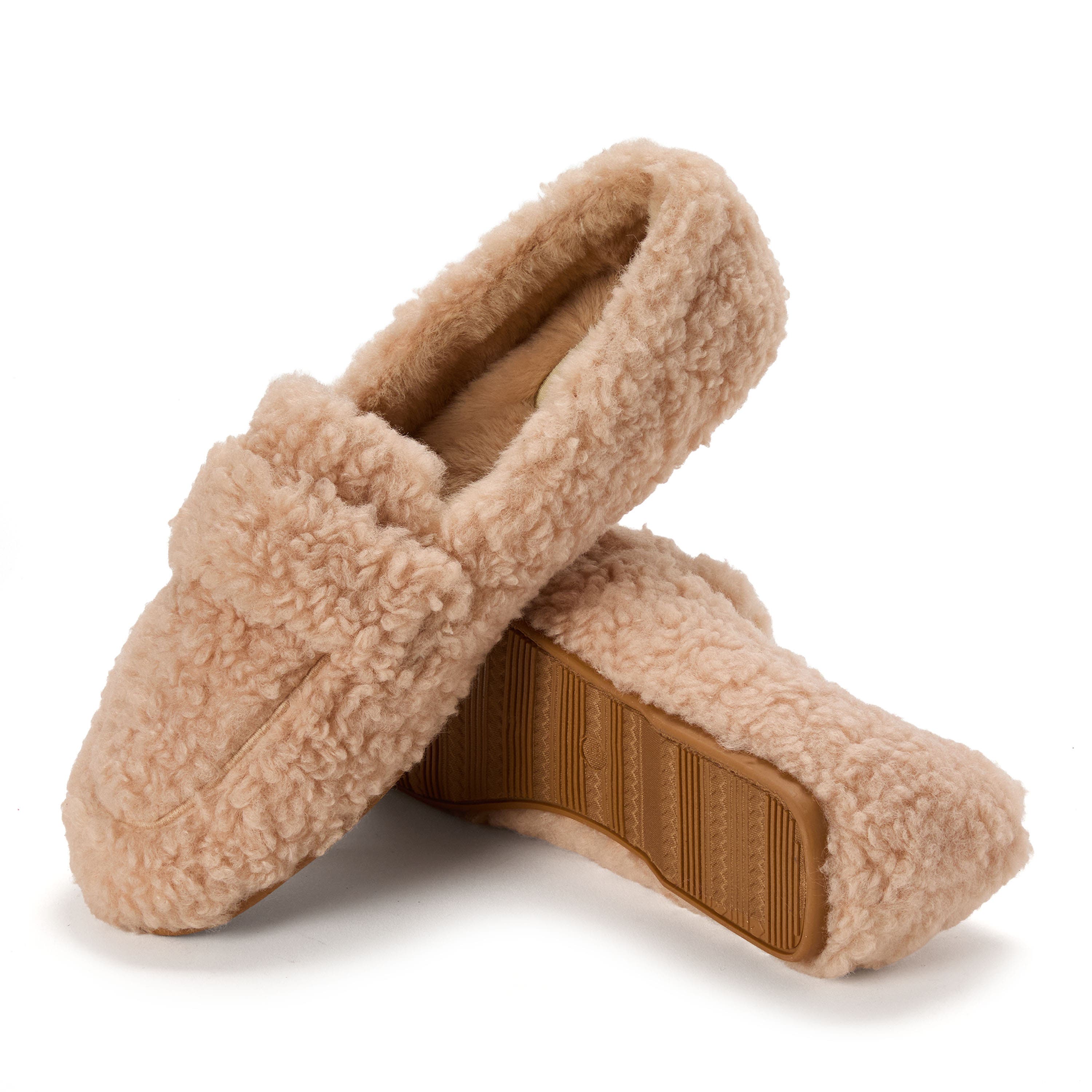 DEARFOAMS Madeline Luxe Teddy Loafer, Alternate, color, Latte
