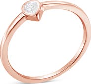 Haus of Brilliance 14K Rose Gold Plated Silver Diamond Accent Teardrop Pear Shaped Ring