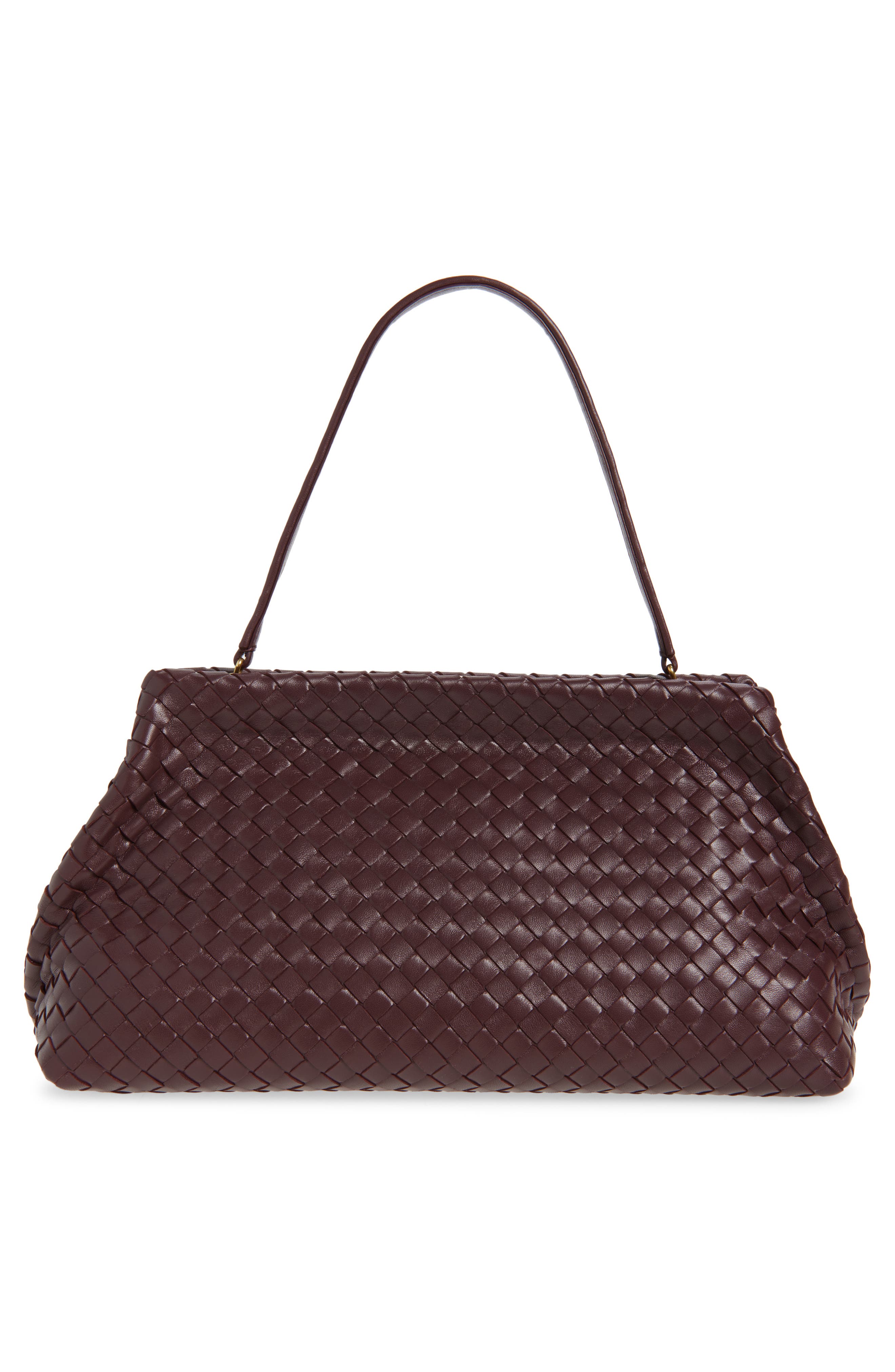 The 1998 Intrecciato Leather Handbag, Alternate, color, DEEP MAHOGANY