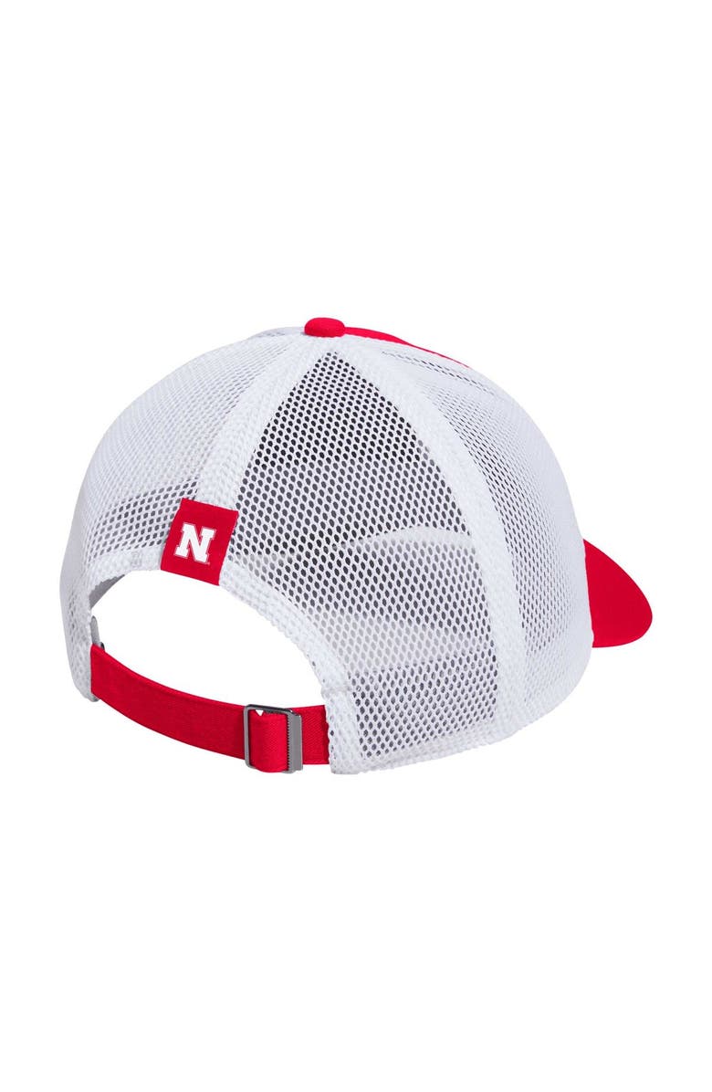 adidas Men's adidas Scarlet Nebraska Huskers Mascot Block Letter Slouch Trucker Adjustable Hat, Alternate, color, Scarlet