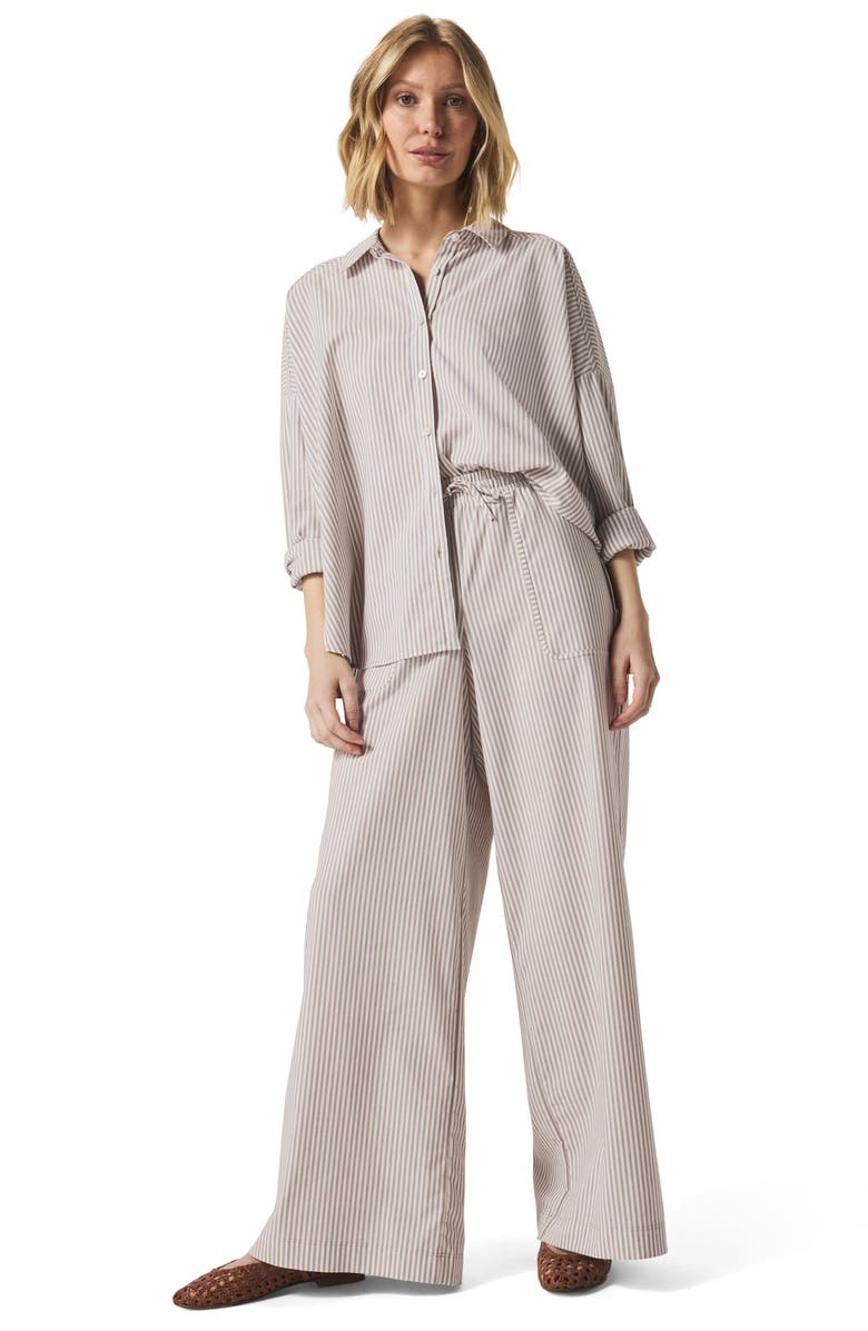 Splendid x @cellajaneblog Poplin Pants, Alternate, color, Wood/ White