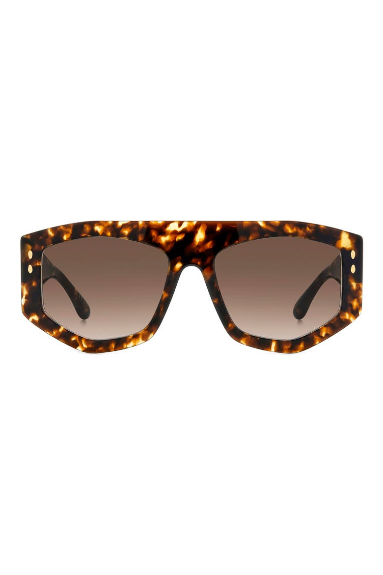 56mm Rectangular Sunglasses, Main, color, HAVANA