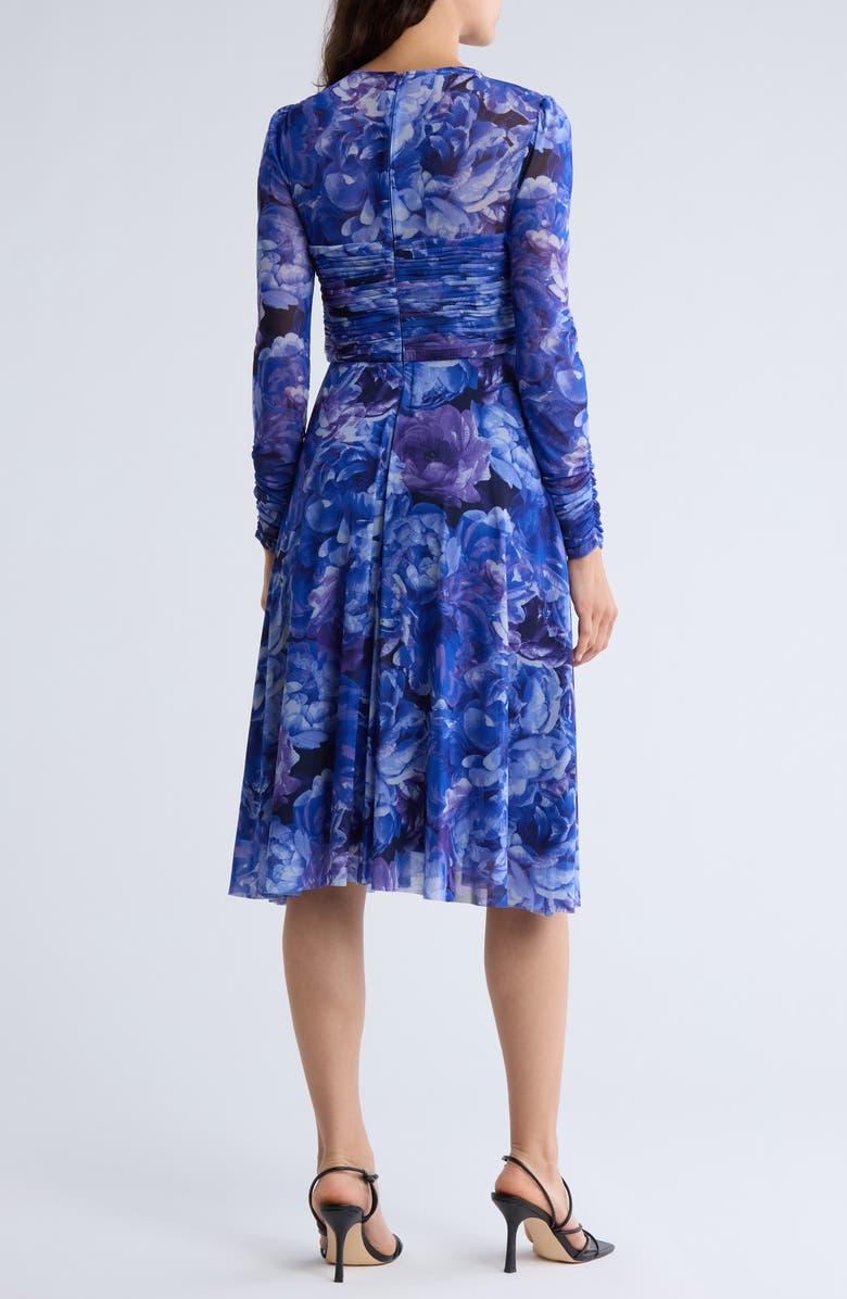 Eliza J Shirred Long Sleeve Dress, Alternate, color, 