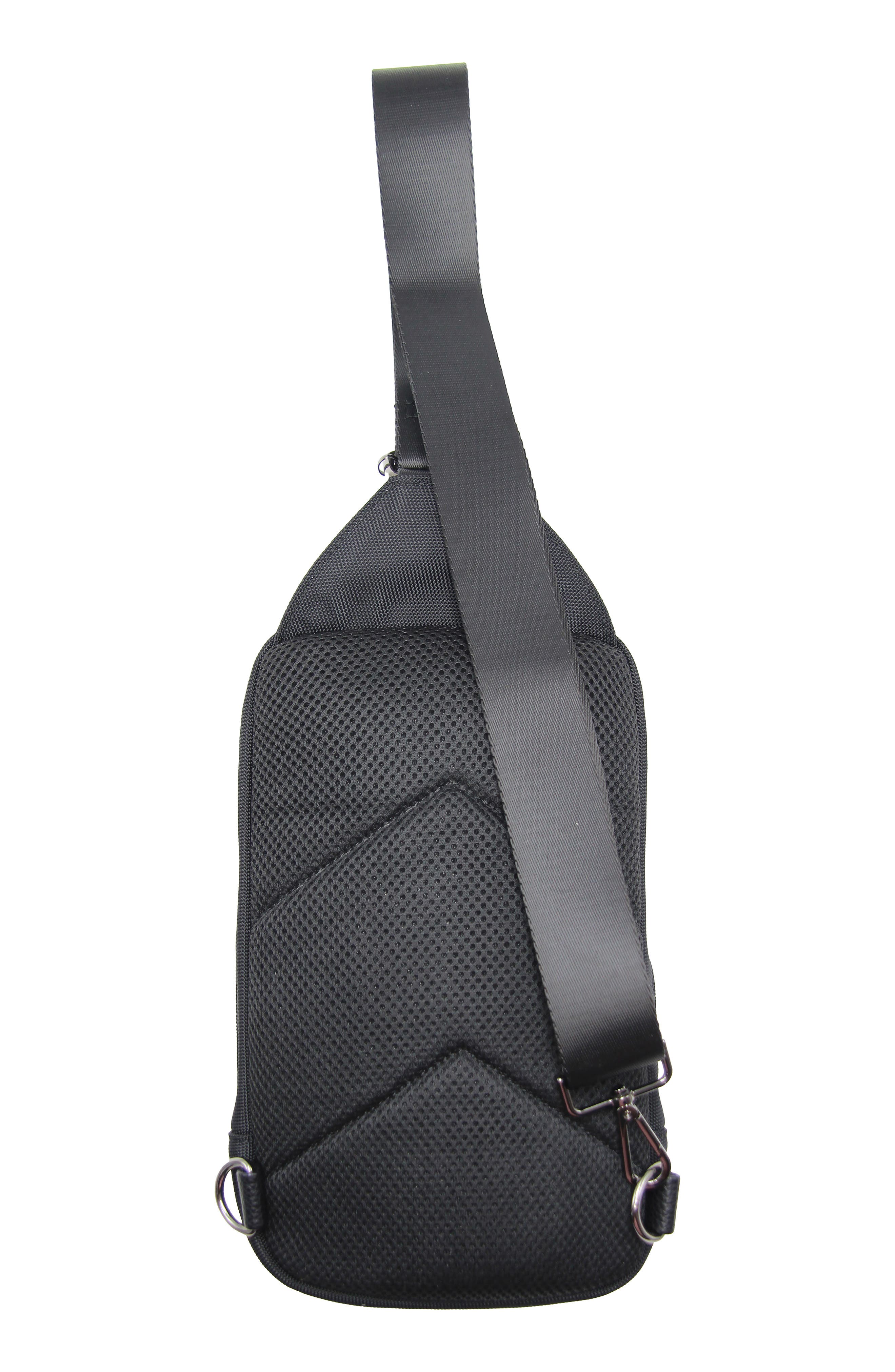 Robert Graham Howell Mixed Media Sling Bag, Alternate, color, Black