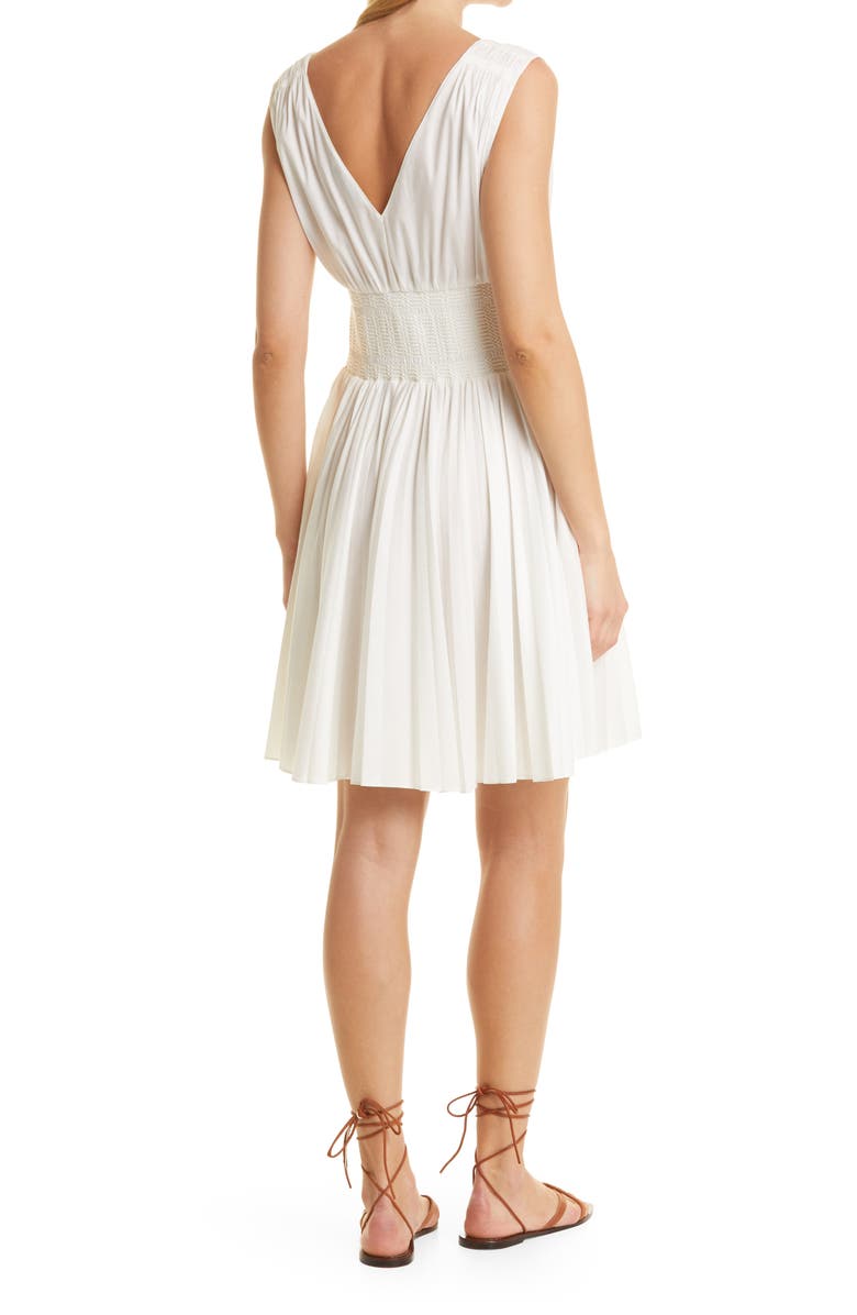 Rebecca Taylor Smocked Sleeveless Dress, Alternate, color, Porcelain
