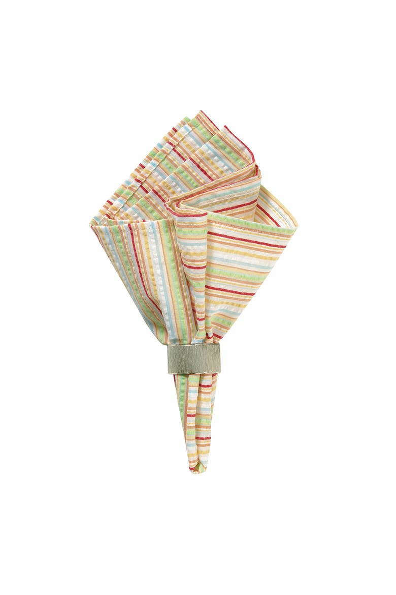 Multi Color Striped Napkin, Main, color, White