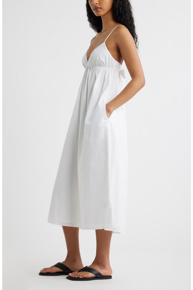 Cotton Eyelet Midi Dress, Alternate, color, WHITE