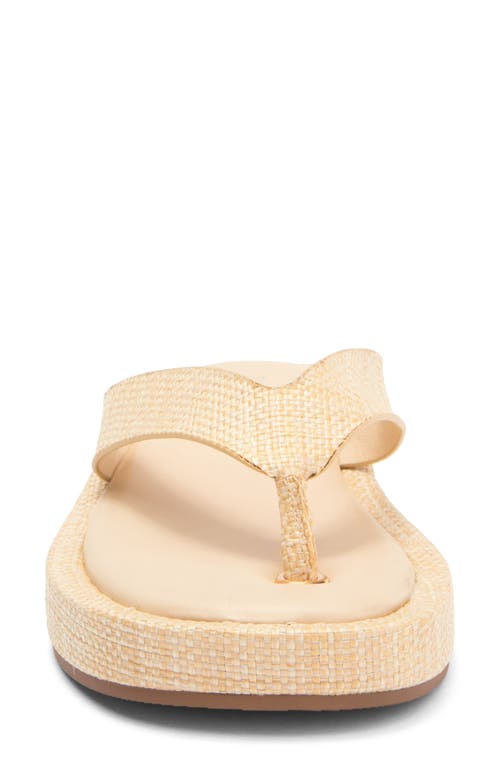 Top Guy Shoes Raya Platform Flip Flop In Beige Raffia