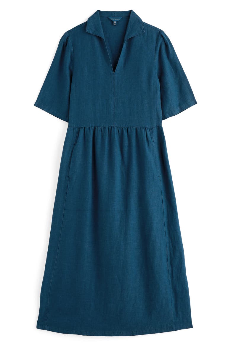 Fen Violet Linen Midi Shirtdress, Alternate, color, OCEAN DRIFT
