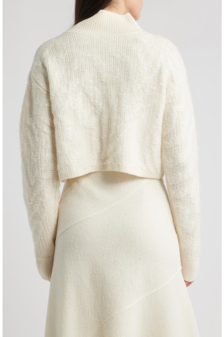 Fisura Virgin Wool & Mohair Blend Sweater, Alternate, color, SOFT CREAM