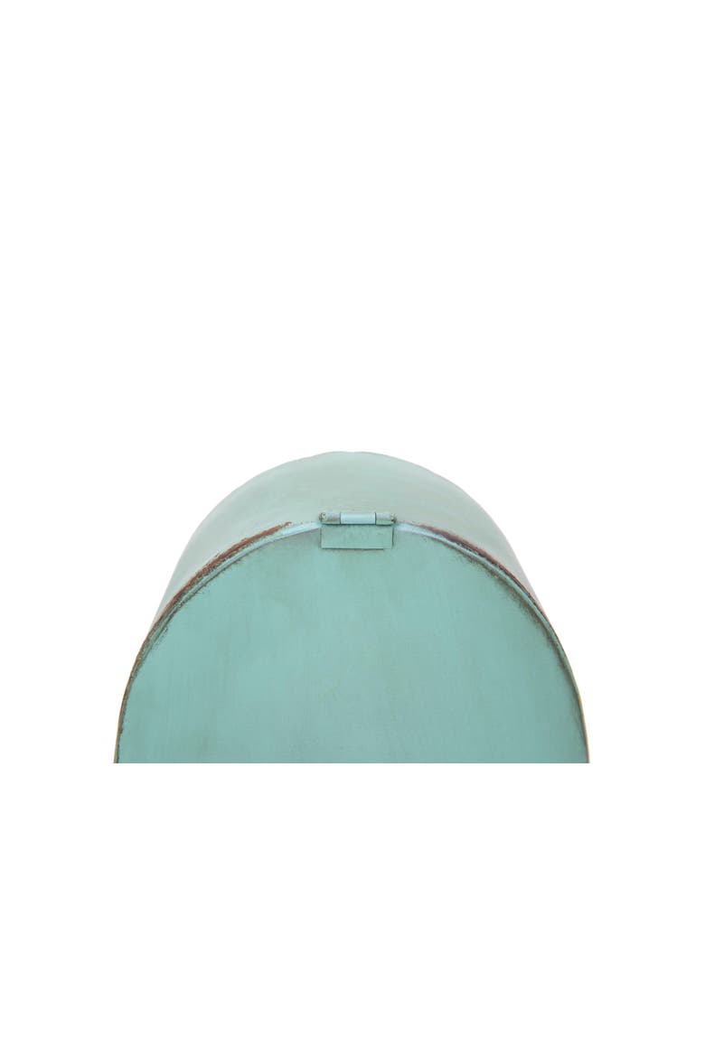 Decorative Metal Mantel Clock, Aqua Blue, Alternate, color, Blue