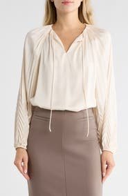 JASON WU Tie Neck Satin Top