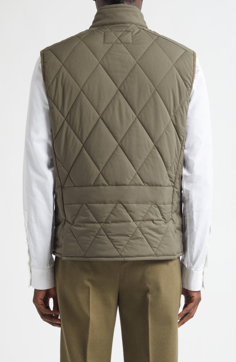 Ralph Lauren Purple Label Carleton Diamond Quilted Down Vest, Alternate, color, Olive