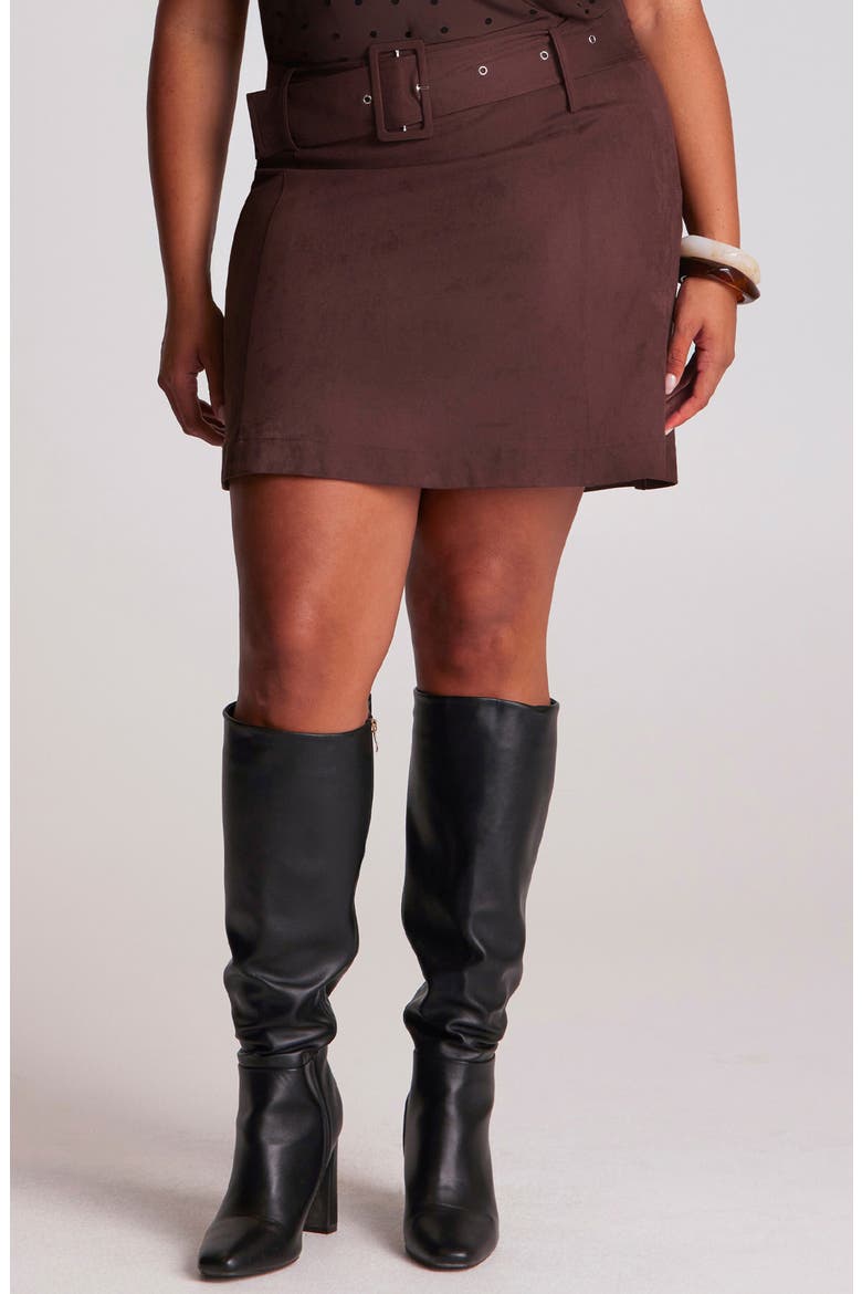 Rowan Belted Miniskirt, Main, color, CHESTNUT
