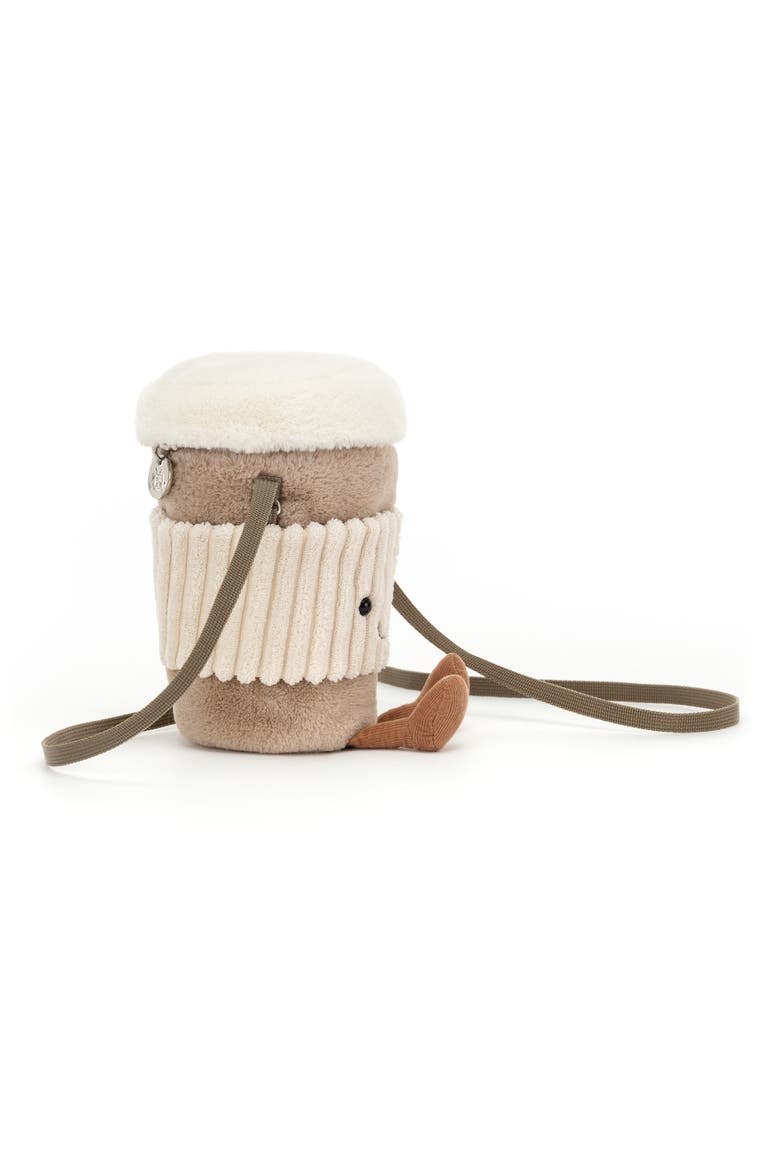 Kids' Amusables Perkle Coffee Plushie Shoulder Bag, Alternate, color, BEIGE