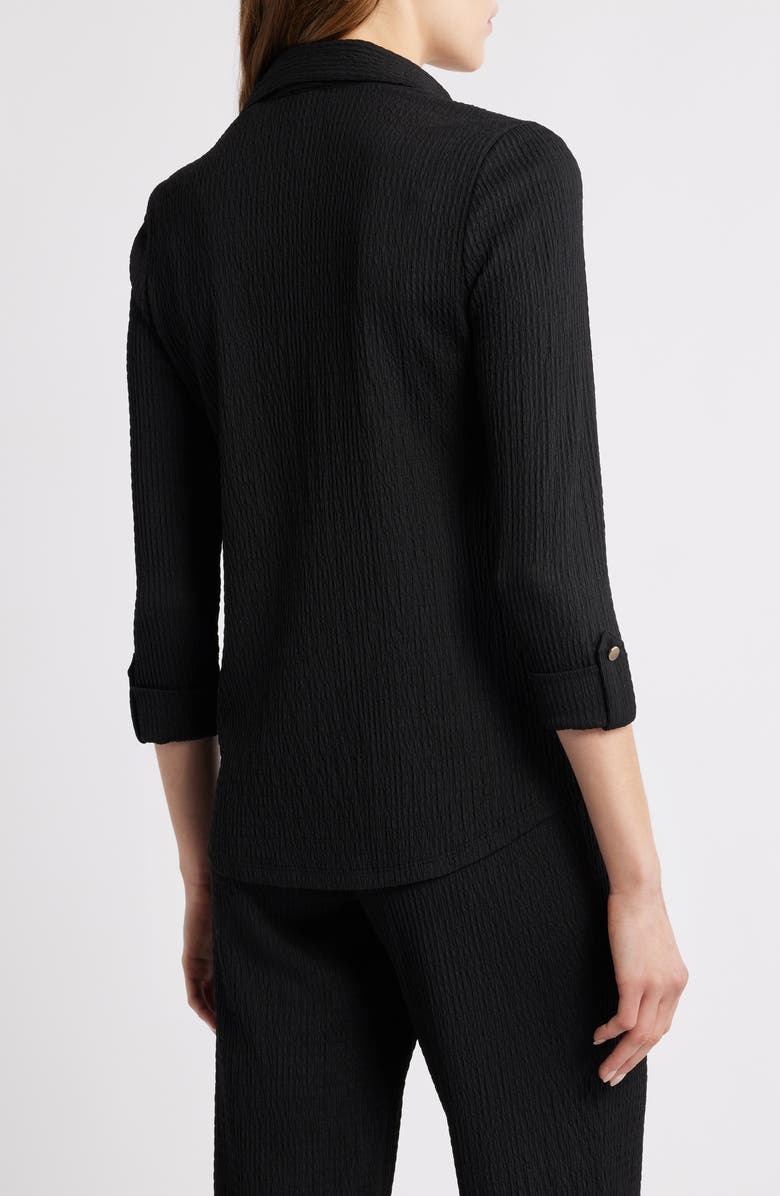 AK ANNE KLEIN Textured Ridge Knit Popover Top, Alternate, color, Anne Black