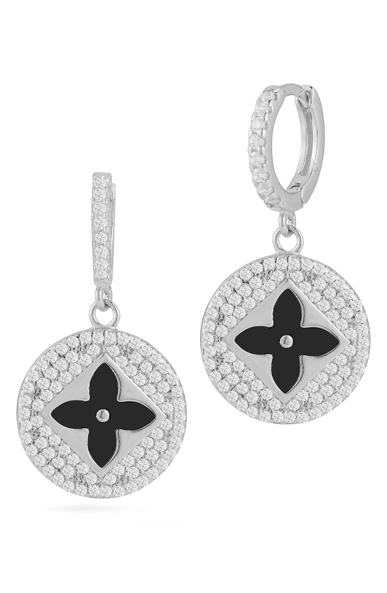 Cubic Zirconia Clover Drop Earrings
