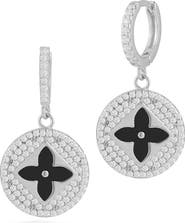 SPHERA MILANO Cubic Zirconia Clover Drop Earrings