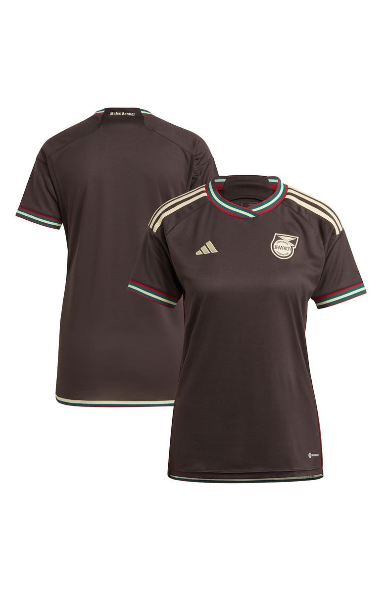 adidas Women's adidas Brown Jamaica National Team 2023 Away Replica Jersey, Main, color, 