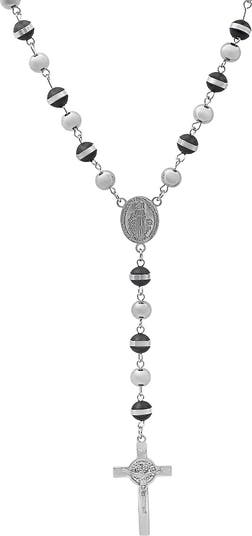 Mixed Material Rosary Necklace