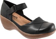 SoftWalk® Miri Ankle Strap Platform Wedge Clog