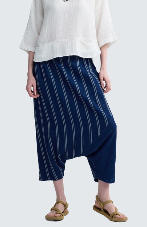 Marigold Denim Muslin Harem Pants