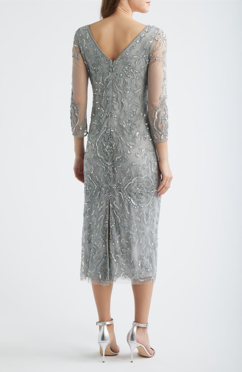 Pisarro Nights Sequin & Beaded Cocktail Sheath Dress, Alternate, color, Blue