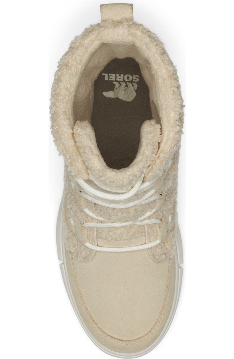 SOREL Explorer Next Joan Faux Shearling Waterproof Boot, Alternate, color, Bleached Ceramic/ Sea Salt