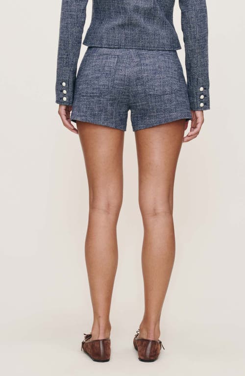 Dl1961 Zoie Mid Rise Relaxed Cotton & Wool Shorts In Blue