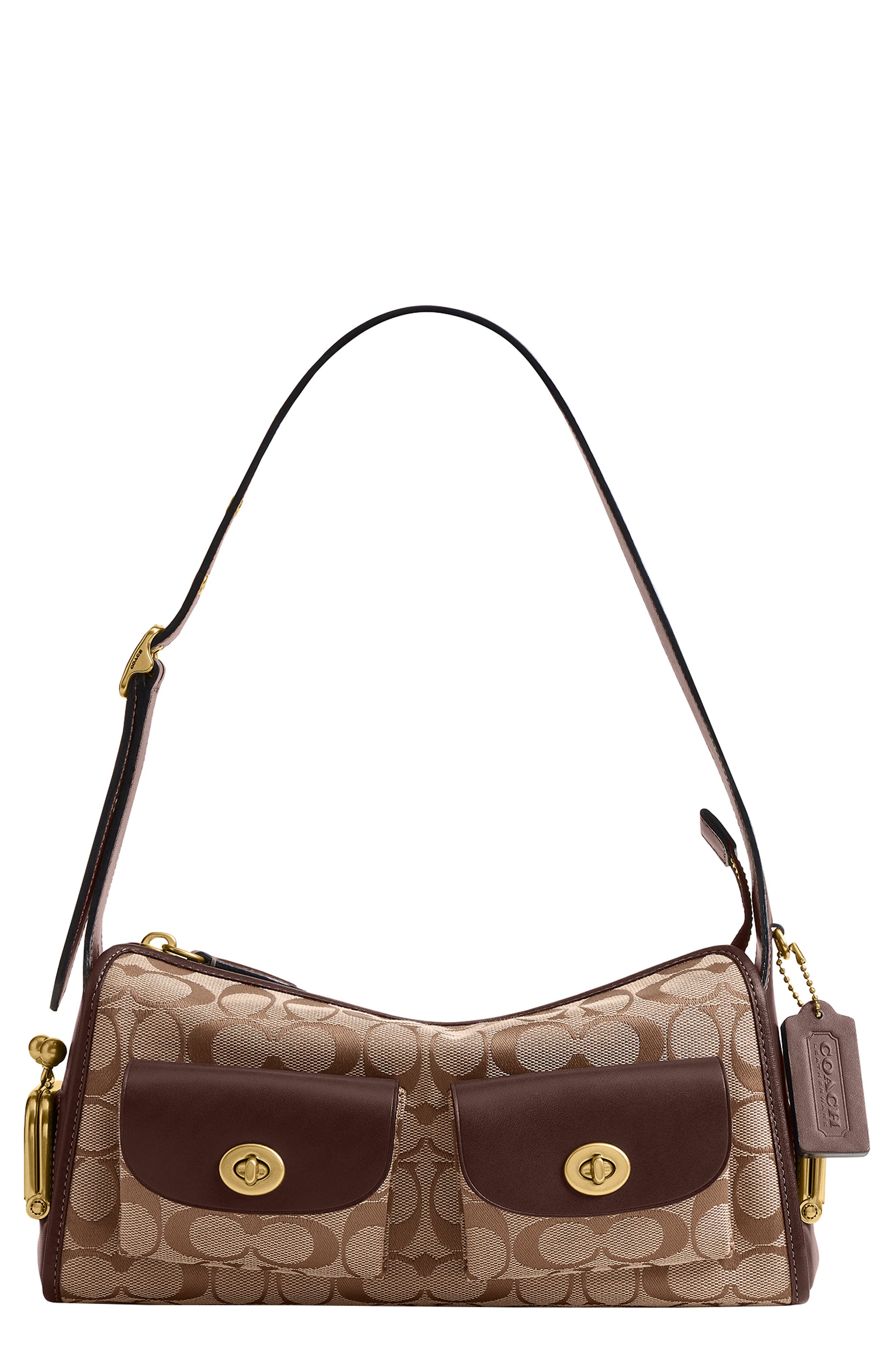 The Coach Originals Turnlock Haversack Bag 27 in Signature Jacquard, Main, color, B4/ KHAKI MAPLE