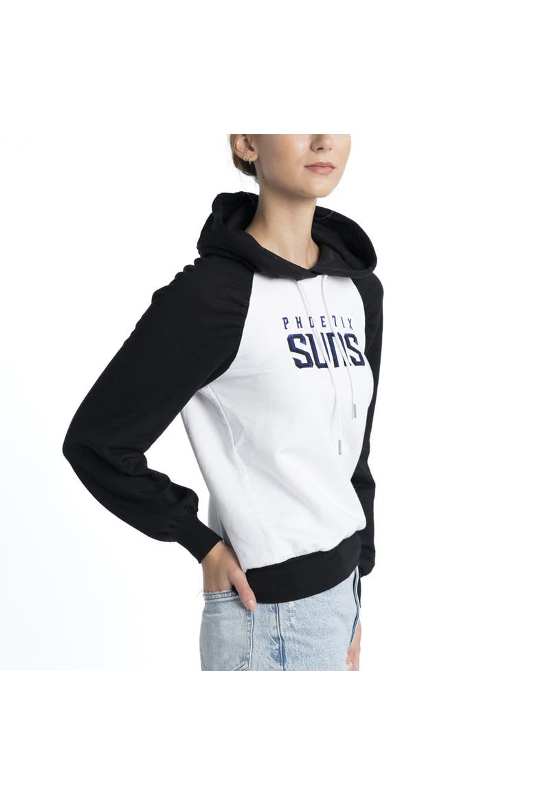 Women's Lusso White Phoenix Suns Marlowe Tri-Blend Raglan Pullover Hoodie, Alternate, color, White